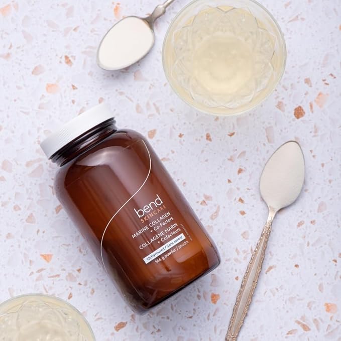Bend Beauty Marine Collagen + Co-Factors | Unflavored Collagen Powder | Hydrolyzed Collagen Supplement | Fish Collagen Peptides + Silicon + Vitamin C | Supports Healthy Skin, Hair and Nails