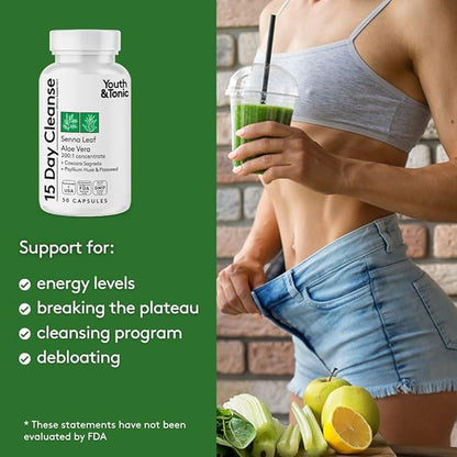 Youth & Tonic Colon Cleanse and CandEase Matrix Pills | Support for Body Detox Gut Health & Intestinal Flora Restoring Normal Acidity Level
