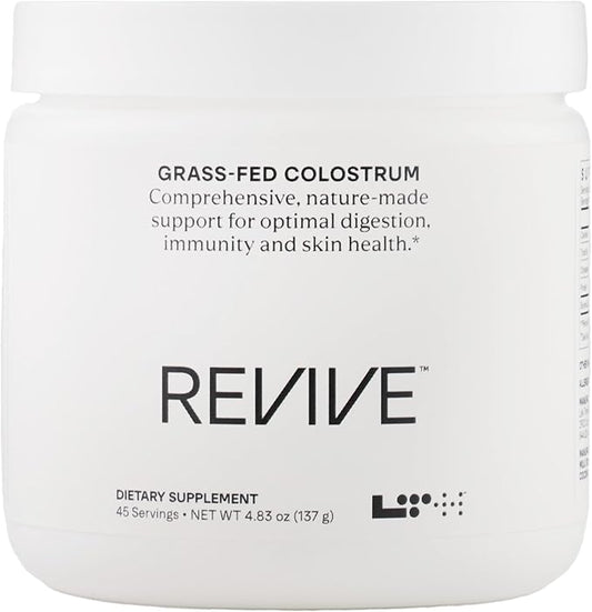 LTH Revive Grass-Fed Colostrum Powder - Trusted by Life Time Fitness Members - Premium Colostrum Supplement - Supports Digestion, Skin & Immune Health - Sourced from First-Milking Colostrum - 4.83 oz