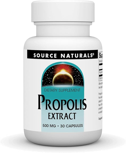Source Naturals Propolis Extract 500 mg Dietary Supplement Produced by Honey Bees - 30 Capsules