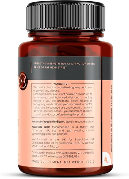 pureclinica Triple Strength Hyaluronic Acid 300mg x 720 Tablets (4 Bottles of 180) - 2 Years Supply