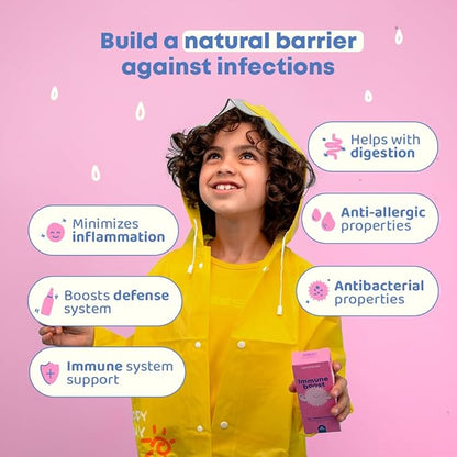 JoySpring Immune Drops - Kids’ Immunity Support Supplement (1 fl oz, 30 Servings) with Organic Elderberry Liquid, Echinacea, Oregon Grape Root & Orange Peel for Ages 2-16+ Years and Adults.
