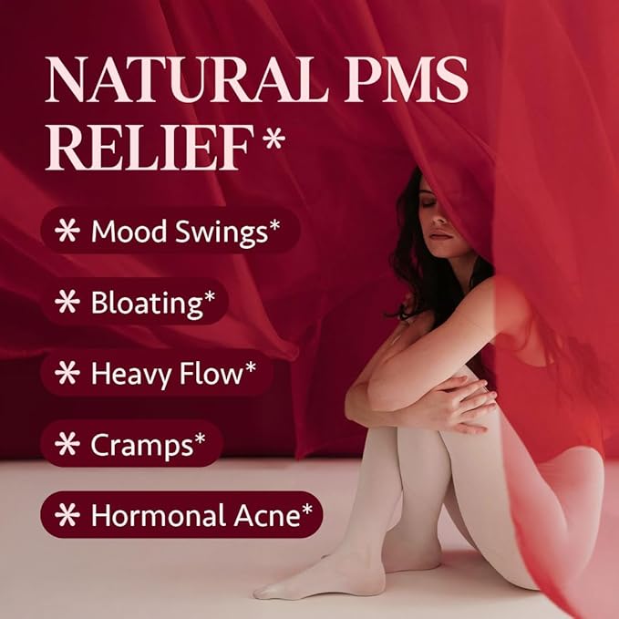 Holistic PMS & Symptom Relief for Women | Ayurvedic Menstrual Cycle Regulator | Made in USA | Eases Hormonal Cramps, Bloating & Acne | Vitex, Bacopa, Shatavari, Borage Oil & Brahmi– OSH Wellness