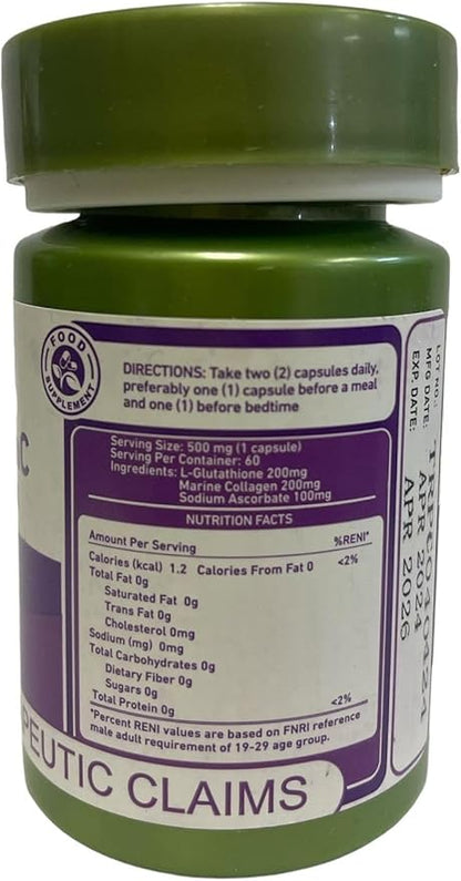 GlutaGenC Glutathione & Collagen Duo by Simplee Supplements, 30 Count (Pack of 2)