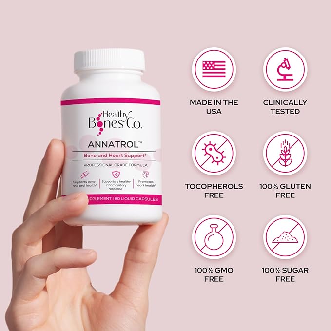 Annatrol Bone Support, Annatto Tocotrienols & Geranylgeraniol (GG) Vitamin E Supplement, with 300mg Tocotrienols Vitamin E (DeltaGold Delta + Gamma) & 300mg GG-Gold to Help Promote Bone & Heart Health