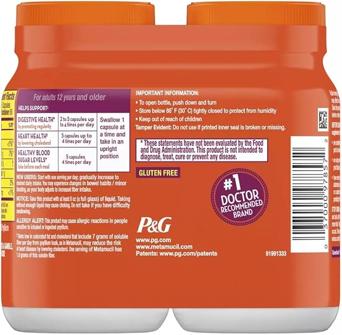 Metamucil Fiber Therapy for Regularity, Fiber Supplement, 340 Count (Pack of 2)