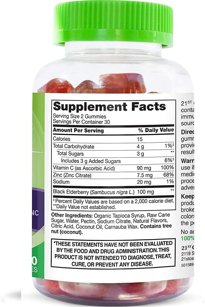 21st Century VitaJoy Sambucus Elderberry Gummies, Berry, 60 Count