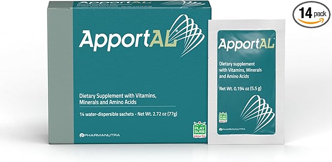 ApportAL Multivitamin & Mineral Supplement – 19 Nutrients for Energy, Immunity & Muscle Recovery – with Sucrosomial Iron, Magnesium, Zinc, Selenium & Vitamins – 14 Sachets