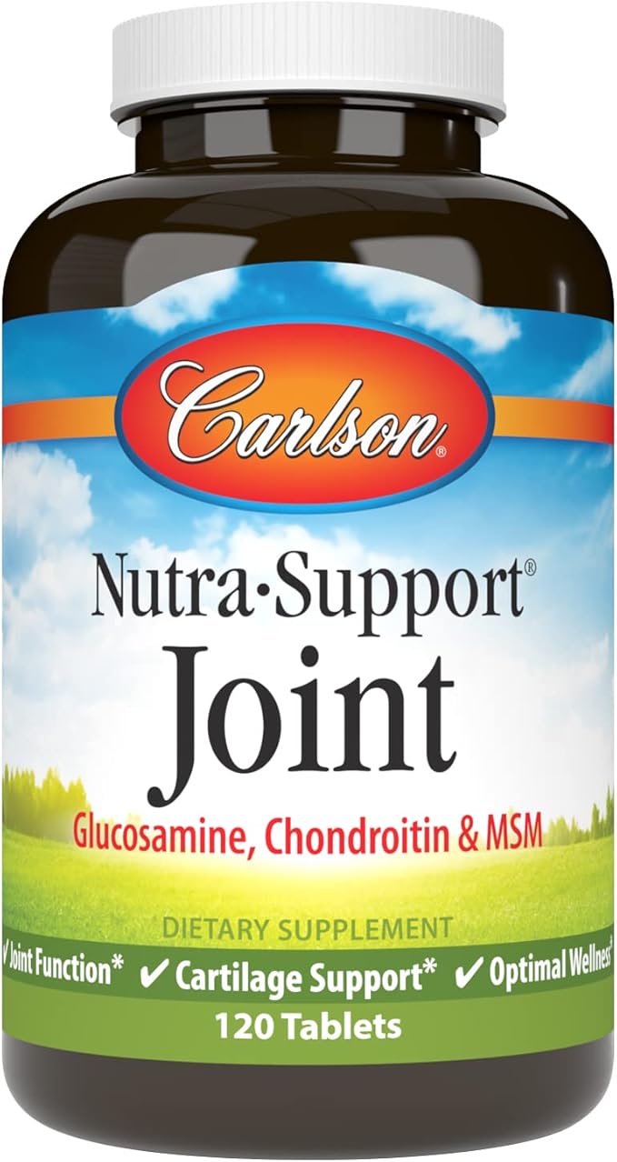 Carlson - Nutra-Support, Glucosamine Chondroitin & MSM, Joint Function, Cartilage Support & Optimal Wellness, 120 tablets