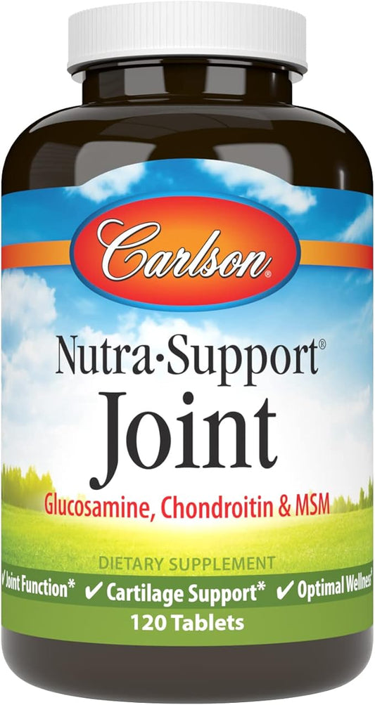 Carlson - Nutra-Support, Glucosamine Chondroitin & MSM, Joint Function, Cartilage Support & Optimal Wellness, 120 tablets