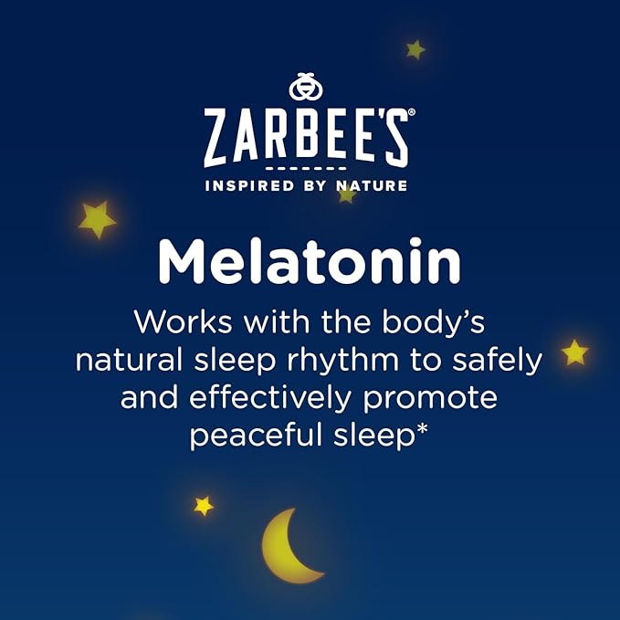 Zarbee's Children's Sleep Gummies with Melatonin, Non-Habit Forming Children's Sleep Gummies Work with Natural Sleep Cycles to Promote Peaceful Sleep, Drug-Free, Natural Strawberry, 60 ct (Pack of 2)