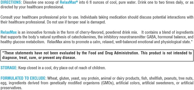 XYMOGEN RelaxMax Drink Mix - Promotes Relaxation, Stress Resiliency + Hormone Support - Magnesium Powder with Myo-Inositol, GABA, L-Theanine - Cherry Flavor Mood Support Supplement (8.25 oz)