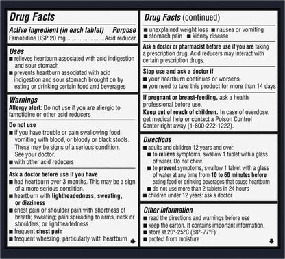 Zantac 360 Maximum Strength Tablets, 100 Count, Heartburn Prevention and Relief, 20 mg