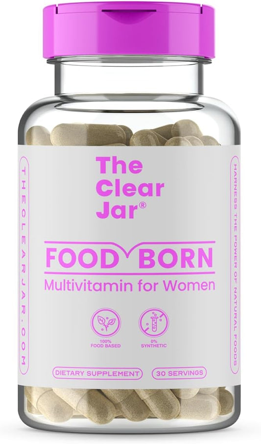 Food-Born Multivitamins for Women - 13 Daily Vitamins and 8 Minerals: A D2 C K1 E B1 B6 B12, Selenium, Zinc, Iron, etc Essentials for Health, Food-Based Bioactive Vitamins, Vegan, 60-Capsule