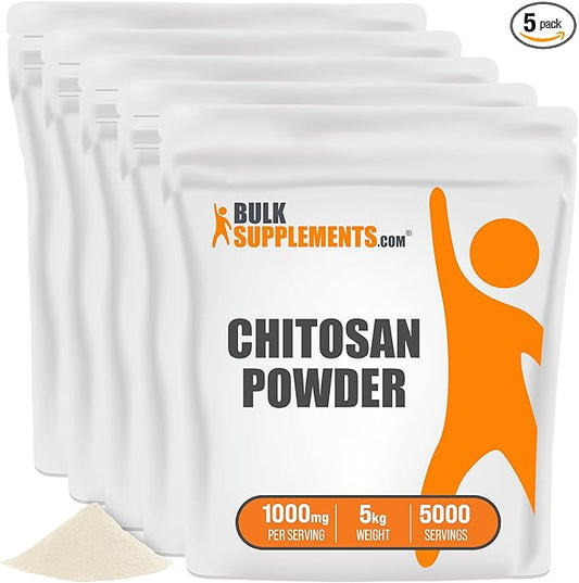 BulkSupplements.com Chitosan Powder - Fiber Supplement - Chitosan 1000mg - Chitosan Supplements for Kidney - from Shellfish - 1000mg per Serving, 5000 Servings (5 Kilograms - 11 lbs)