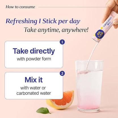 BB LAB Collagen Powder S Plus Halal, Low Molecular Korean Collagen Powder Stick Supplement, Marine, Fish Collagen Peptides, Vitamin C, Glycine, Fast Absorption, Grapefruit Flavor