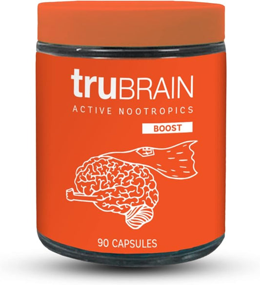 TruBrain Nootropic Capsules - Focus, Energy, Clarity. Fast Absorbing Nootropics Capsules | Brain Boosters | Improve Memory | Stop Procrastination (Strong)