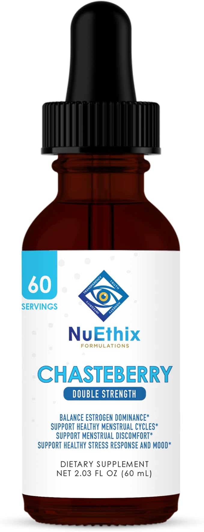NuEthix Formulations Chasteberry Double Strength 50mg, May Help Balance Estrogen Dominance and May Help Support Menstrual Cycle, 60 Servings