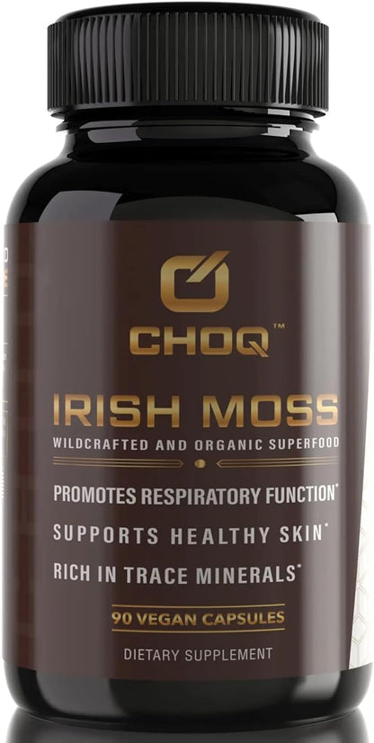 Irish Moss - Organic Wild Crafted Irish Sea Moss Capsules, Healthy Skin, Gut Health, Healthy Immune Function, 90 Vegan Capsules