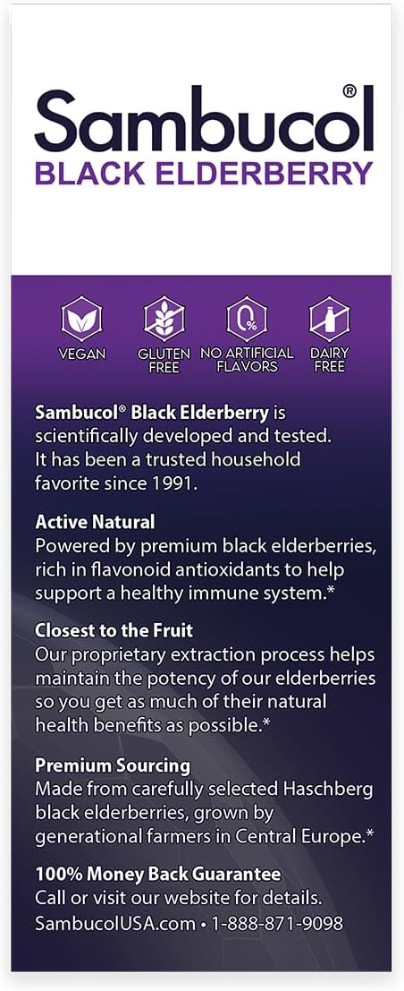 Sambucol Black Elderberry Syrup for Kids - Elderberry Extract Kids, Kids Elderberry Syrup, Black Elderberry for Kids, Kids Immune Support - 4 Fl Oz