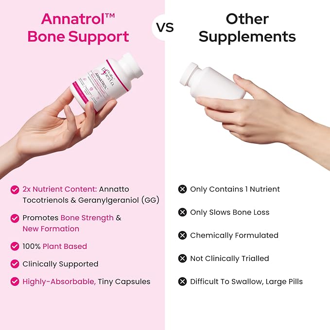 Annatrol Bone Support, Annatto Tocotrienols & Geranylgeraniol (GG) Vitamin E Supplement, with 300mg Tocotrienols Vitamin E (DeltaGold Delta + Gamma) & 300mg GG-Gold to Help Promote Bone & Heart Health