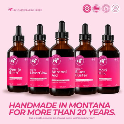 Mountain Meadow Herbs Mom's Adrenal Aid – Liquid Herbal Supplement, Natural Adrenal Support for Women, Safe for Expecting & Nursing Moms, Boosts Energy, Reduces Fatigue & Supports Hormone Balance 4oz