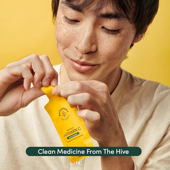 Beekeeper's Naturals Propolis Liposomal with Vitamin C Effective Bio-Available Immune Support Delivery, 30 Ct