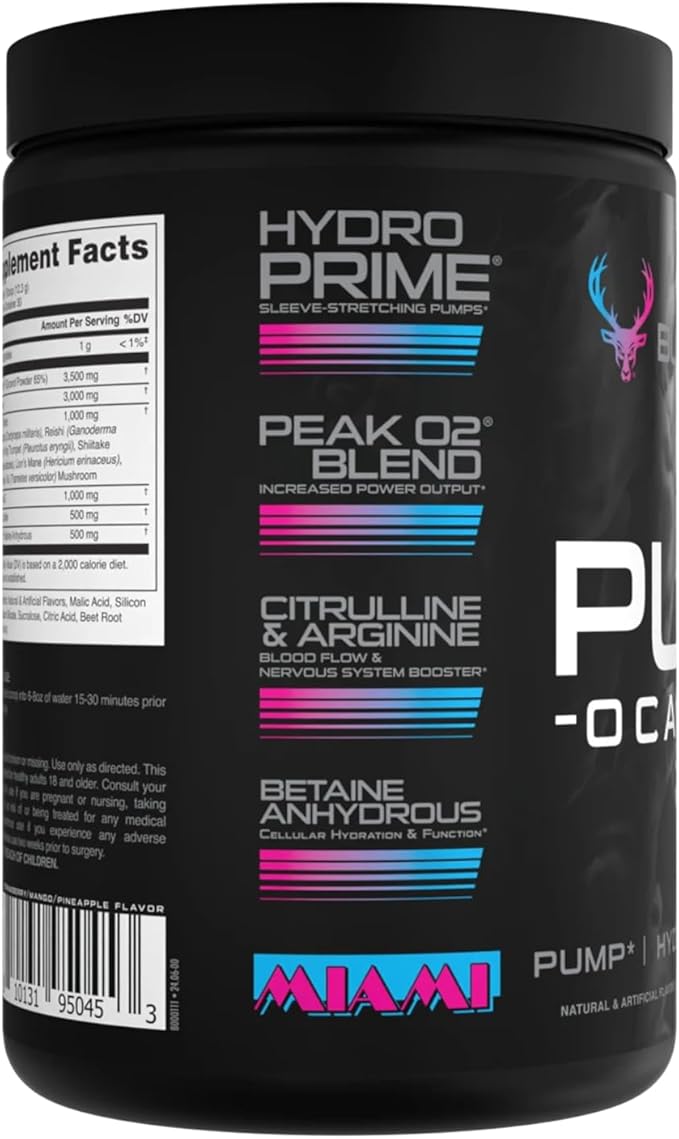 Pump-ocalypse Miami | Nitric Oxide and L Arginine Supplement with Citrulline Malate, GlycerPump | Ultimate N.O. Booster | Lean Muscle Support for Blood Flow, Vascularity, Hydration and Endurance