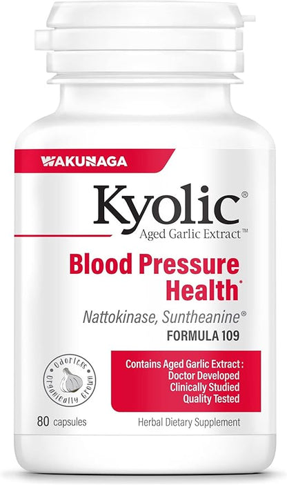 Kyolic Aged Garlic Extract Formula 109, Blood Pressure Health, 80 Capsules