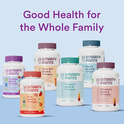SmartyPants Toddler Multivitamin Gummies: Omega 3 Fish Oil (EPA/DHA), Vitamin D3, C, Vitamin B12, B6, A, K & Zinc, Biotin, Beta Carotene, Gluten Free, Three Fruit Flavors, 90 Count (30 Day Supply)