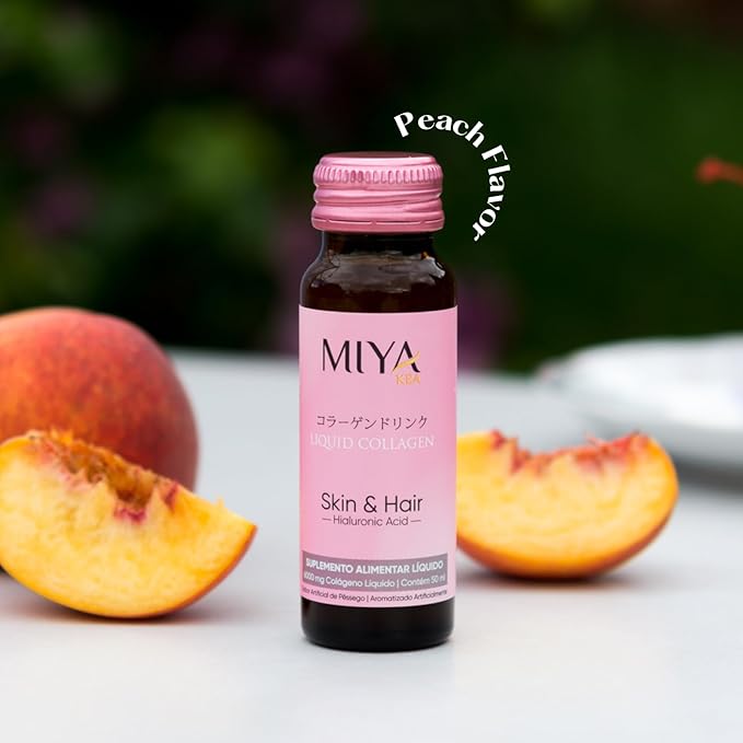Hydrolyzed Liquid Collagen Drink | 6,000mg Collagen Peptide from Wild Marine Fish from Japan per Bottle | Skin & Hair Benefits | Peach Flavor | Liquid Collagen for Women