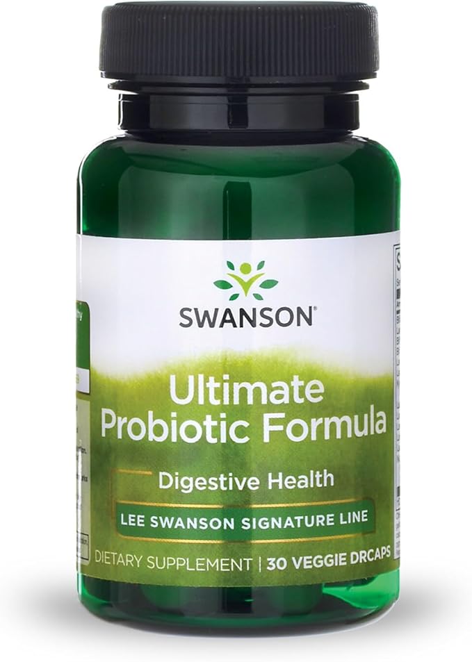 Swanson Ultimate Probiotic Formula Digestive Health Immune System Support 66 Billion CFU Prebiotic NutraFlora scFOS 30 DRcaps Veggie Capsules (Caps)