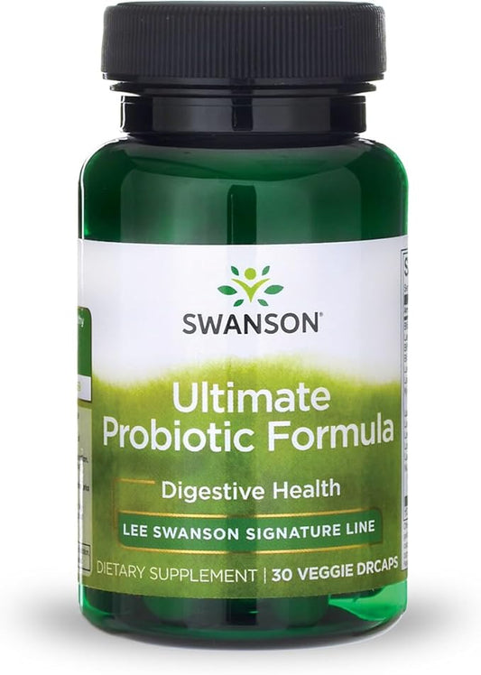 Swanson Ultimate Probiotic Formula Digestive Health Immune System Support 66 Billion CFU Prebiotic NutraFlora scFOS 30 DRcaps Veggie Capsules (Caps)