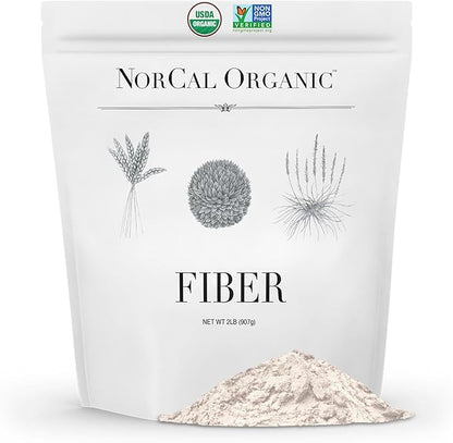 Norcal Organic Fiber - 2lbs | Prebiotics & Psyllium Husk Blend | Gluten-Free, Non-GMO, Soluble & Insoluble Fiber Supplement