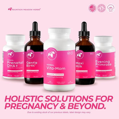 Mountain Meadow Herbs Vita-MOM Prenatal Vitamins – Herbal Supplement for Women with Folic Acid, Iron, Multivitamins & Organic Herbs – 120 Softgels (2-Month Supply)