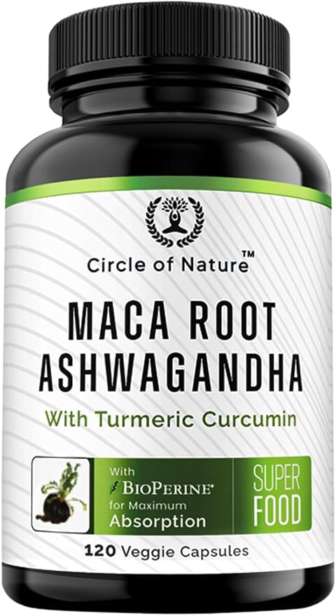 Maca Root Ashwagandha & Mushroom Suppliment Contains Lions Mane, Cordyceps, Reshi, Shitake