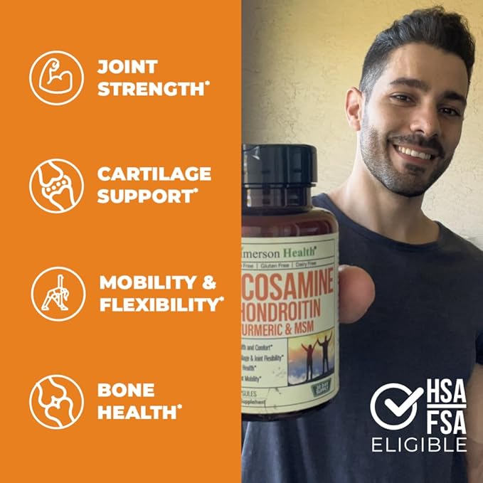 Glucosamine Chondroitin MSM with Turmeric Boswellia & Liver Cleanse Detox & Repair 40+ Liver Supplement with 50% Silymarin Milk Thistle Extract for Joint and Liver Support