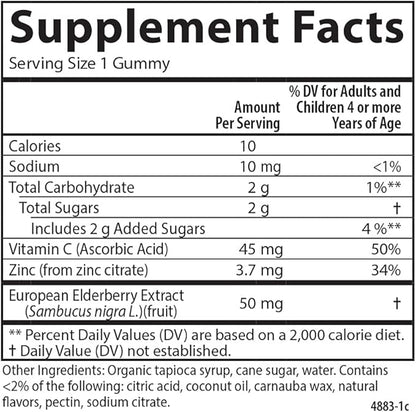 Carlson - Kid's Black Elderberry Gummies. with Vitamin C & Zinc, Immune Support, 60 Gummies