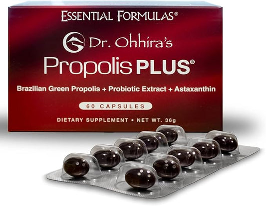 Dr. Ohhira's Propolis Plus 60 Capsules with Brazilian Green Propolis, Probiotic Extract and Astaxanthin