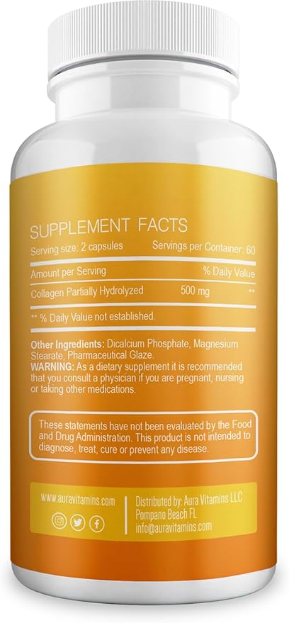 Hydrolyzed Collagen Powder Supplement | Promotes Hair, Nail, Skin, Bone, Joint Health, Gut Health | Hydrolyzed Grass Fed Collagen Peptides |Collagen for Women | 200gr (Capsules)