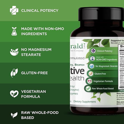 EMERALD LABS Digestive Health - Digestive Aid with Probiotics & Digestive Enzymes - Supports Gut Health & Constipation - Vegetarian, Gluten-Free - 90 Vegetable Capsules (30-Day Supply)
