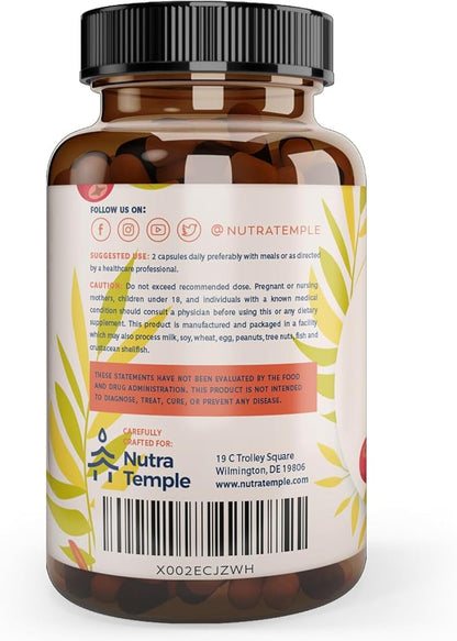 Adrenal Support & Cortisol Manager – Extra Strength Adrenal Fatigue Supplements for Energy, Brain Fog with Ashwagandha, Rhodiola Rosea, L Thyrosine, Holy Basil – 60 Non GMO Pills