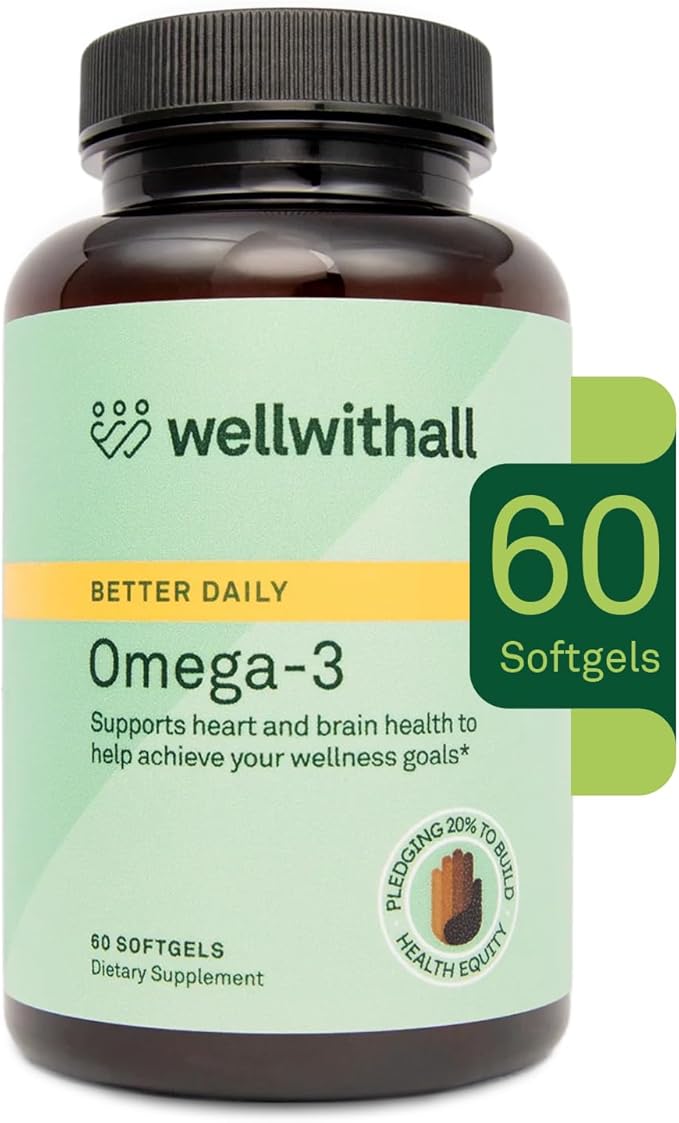 Omega-3 Fish Oil Supplement | Supports Heart and Eye Health | 450mg EPA, 300mg DHA | Promotes Brain Function | Ideal for Daily Wellness Routine | Omega 3 Fatty Acid | 60 Softgel Capsules