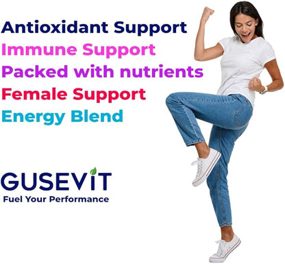 37-in-1 Women's Multivitamin for Immune & Stress Support, Energy Booster, Bone & Skin Health, Hair Growth & Overall Wellness | Vitamin C, D3, Folic Acid, B-Complex, Biotin, Zinc & More | 60 Ct