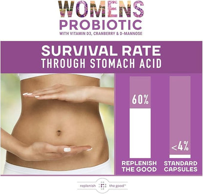Probiotics for Women - Supports Digestive & Vaginal Health with D3, Prebiotics & Cranberry - Defends Against UTI & Yeast - 15x More Effective Than Regular Capsules (60 Count)