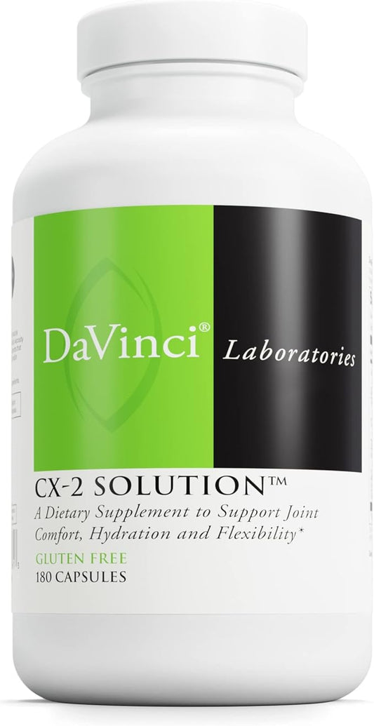 DAVINCI Labs CX-2 Solution - Dietary Supplement to Support Muscle Function, Joint Health, Hydration and Flexibility* - with Glucosamine HCl, MSM, Sea Cucumber, and More - Gluten-Free - 180 Capsules