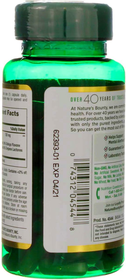 Nature's Bounty Ginkgo Biloba Capsule 120 mg 100 ea