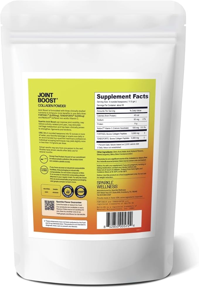 Joint Boost (Tropical) [30-Serves] | Collagen Powder Supplement with FORTIGEL & TENDOFORTE Collagen Peptides & Calcium Ascorbate Vitamin C | Supports Joint Mobility