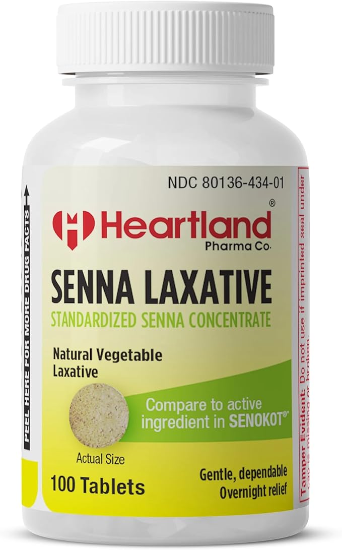 Senna Natural Vegetable Sennoside Laxative 8.6mg | Natural Vegetable Formula for Constipation Relief | Gentle Relief for Occasional Constipation |100 Tablets