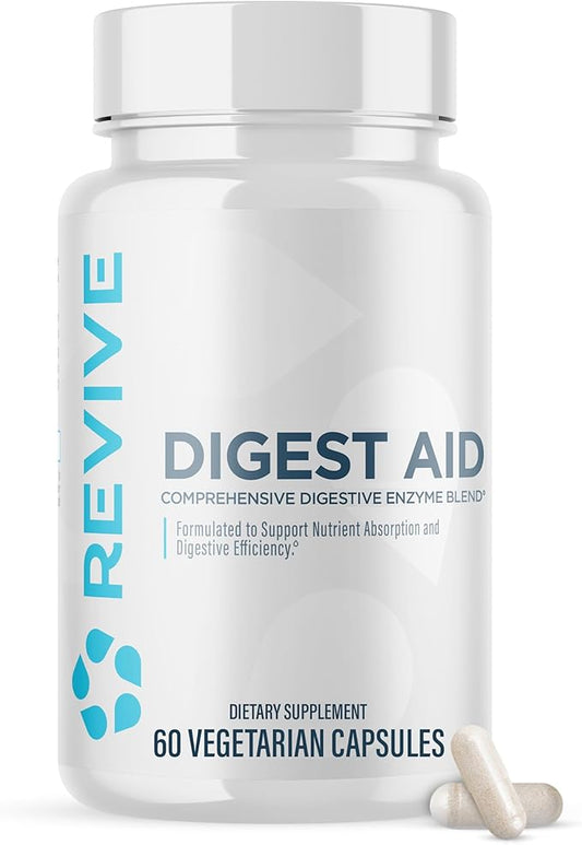 Revive MD Digest Aid, Digestive Support Supplement for Men & Women - Comprehensive Digestive Enzyme Blend with Probiotics & Prebiotics for Gut Health & Healthy Digestion - 90 Capsules